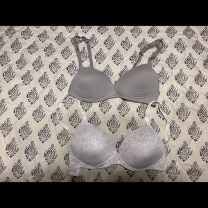 SET White and Gray Lightly Padded Bras